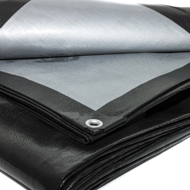 Heavy Duty Tarpaulin 270gsm – Black Silver 100% Waterproof & UV-Resistant Cover for Roofing, Boats, and Construction - Image 2