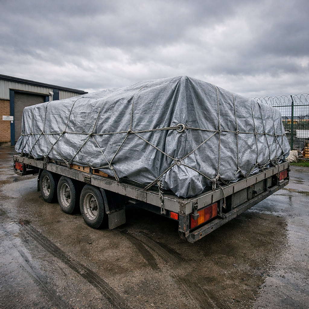 Heavy Duty Silver Waterproof Tarpaulin 140gsm - UV-Resistant PE Storage Cover with Reinforced Eyelets for All-Weather - Image 5