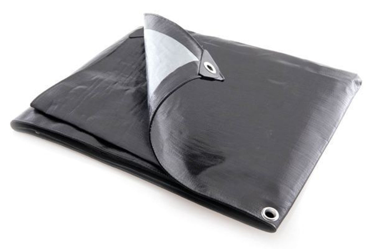 Heavy Duty Tarpaulin 270gsm – Black Silver 100% Waterproof & UV-Resistant Cover for Roofing, Boats, and Construction - Image 5