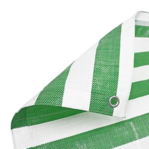 Striped Waterproof Tarpaulin Sheet 170gsm - Market Stall Cover ,Eyelets - UV Protected