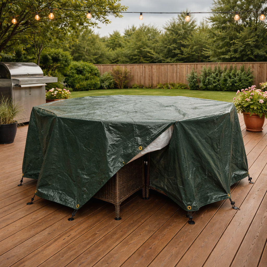 Heavy Duty Waterproof Tarpaulin Sheet 200gsm Green/Silver – UV-Resistant PE Cover with Reinforced Eyelets - Image 2